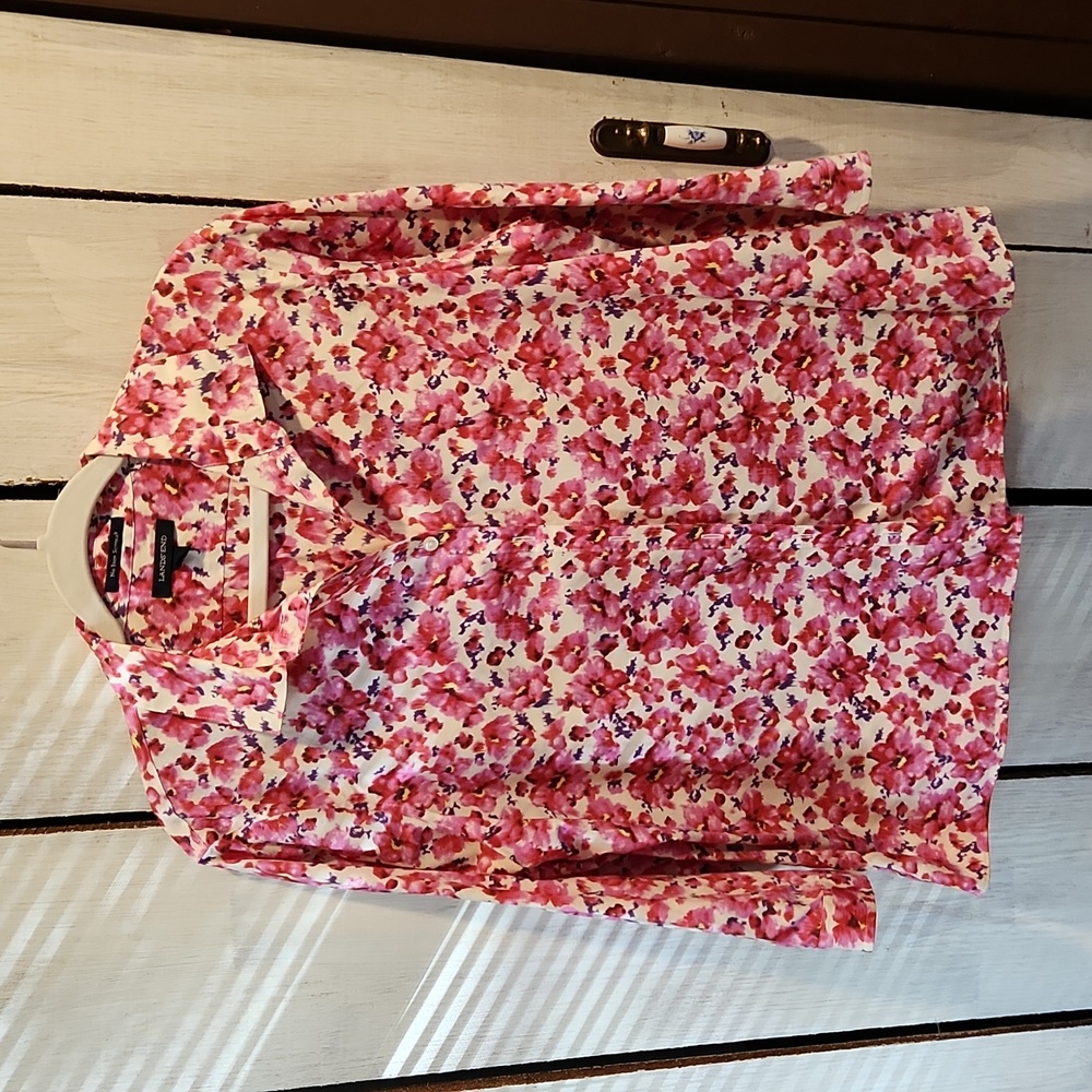Lands' End No Iron Supima Button Down Top Size 14